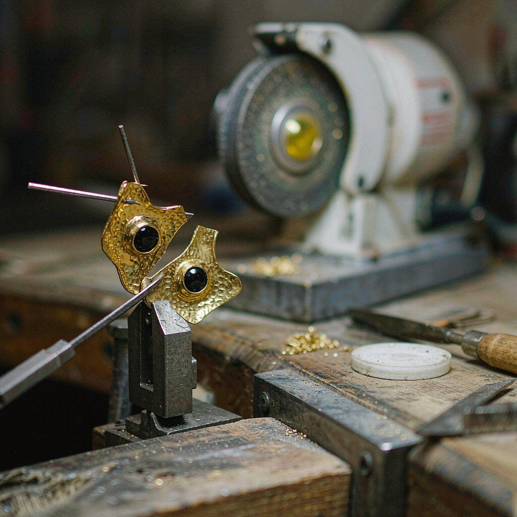 Filing two gold components to fit at the bench